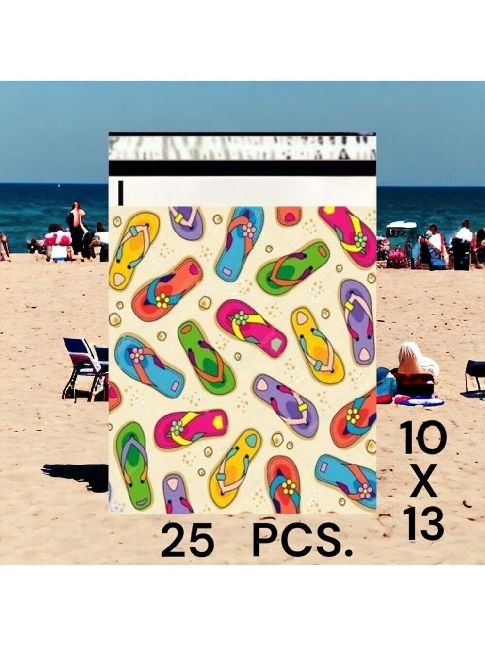 25 10X13 Poly Mailers Flip Flops Beach Shipping Envelopes Bags PRICE IS FIRM - Picture 6 of 6